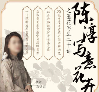 国画马啸羽陈淳写意花卉之墨花写生二十讲2024【画质不错有课件】-北少网创