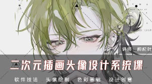 枸杞叶二次元插画头像设计系统课2024【画质高清只有视频】-北少网创